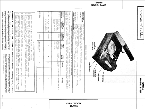 F-617 ; Templetone Radio Mfg (ID = 599235) Radio