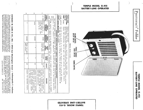 G-415 ; Templetone Radio Mfg (ID = 1385486) Radio