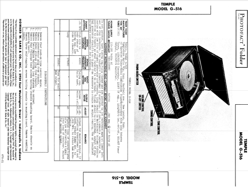 G-516 ; Templetone Radio Mfg (ID = 831782) Radio