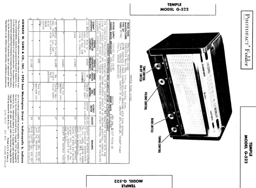 G-522 ; Templetone Radio Mfg (ID = 900528) Radio