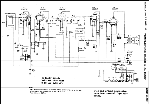 G-619 ; Templetone Radio Mfg (ID = 487144) Radio