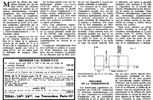 Décodeur stéréophonique FM multiplex à transistors ; Teral; Paris (ID = 2996400) mod-past25