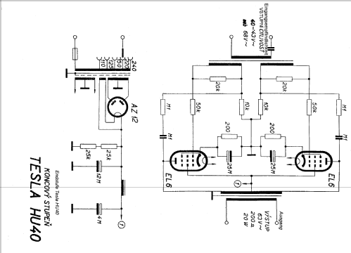 Endstufe HU-40; Tesla; Praha, (ID = 494828) Ampl/Mixer