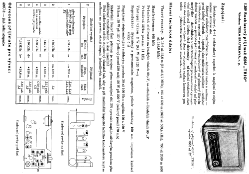 Trio 420U; Tesla; Praha, (ID = 96788) Radio