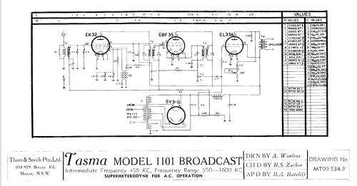 Tasma 1101; Thom & Smith Pty. (ID = 1565489) Radio