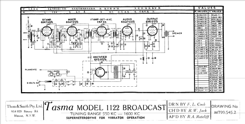 Tasma 1122; Thom & Smith Pty. (ID = 1549240) Car Radio