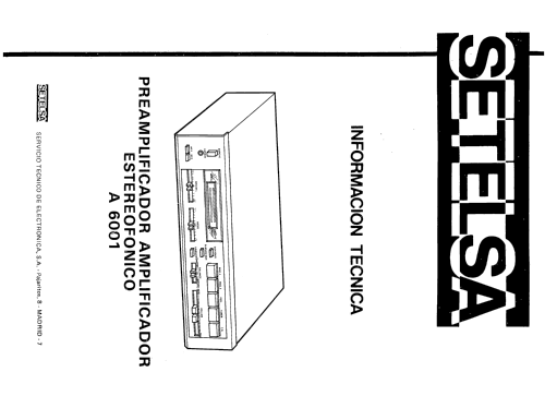 Amplificador Estereofónico A-6001; Thomson Española S.A (ID = 2468159) Verst/Mix