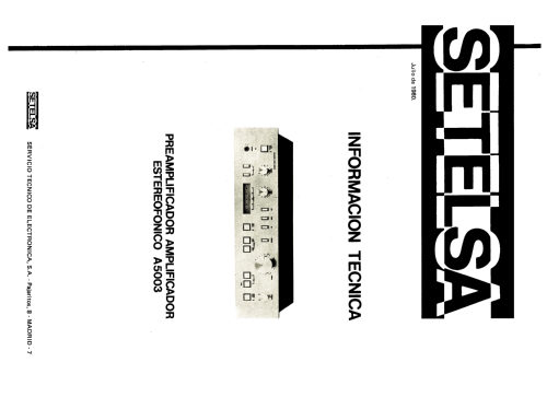 Amplificador Estereofónico A-5003; Thomson Española S.A (ID = 2483791) Ampl/Mixer