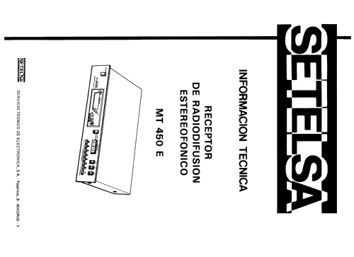 MT-450E; Thomson Española S.A (ID = 2471104) Radio