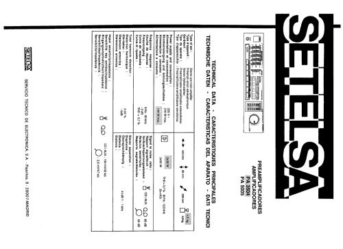 Amplificador Estereofónico PA-3504; Thomson Española S.A (ID = 2474432) Ampl/Mixer