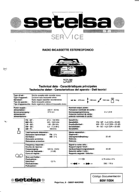 Saba Double Cassette Radio Recorder Stereo RCR 596; Thomson Española S.A (ID = 2830011) Radio