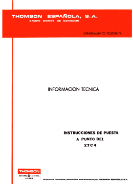 Thomson-General Eléctrica 27C4 Ch= C30; Thomson Española S.A (ID = 2830973) Télévision