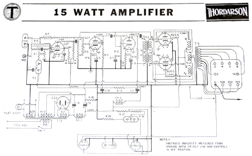 15 Watt Amplifier T-20W15; Thordarson Electric (ID = 2029687) Ampl/Mixer