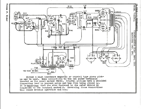 T-25W14 ; Thordarson Electric (ID = 837105) Ampl/Mixer