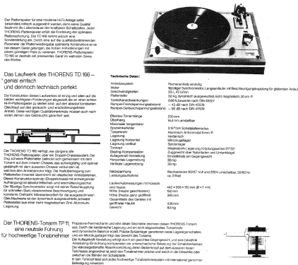 TD166; Thorens; Lahr (ID = 780708) Sonido-V