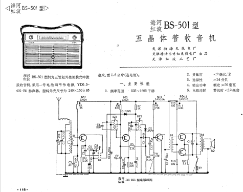 Hai He 海河 BS-501; Tianjin 天津渤海无线... (ID = 773809) Radio