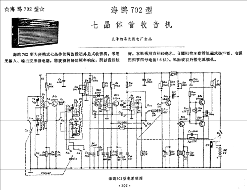 Haiou 海鸥 702; Tianjin 天津渤海无线... (ID = 817918) Radio