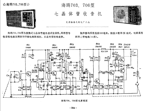 Haiou 海鸥 703; Tianjin 天津渤海无线... (ID = 817923) Radio