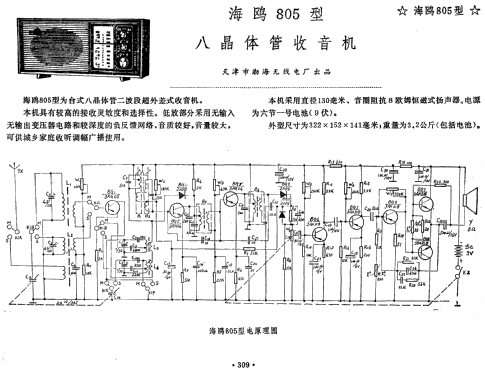 Haiou 海鸥 trad. 海鷗 805; Tianjin 天津渤海无线... (ID = 821377) Radio