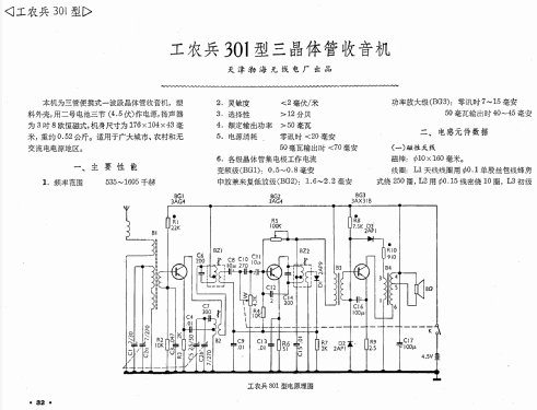 Gongnongbing 工农兵 301; Tianjin 天津渤海无线... (ID = 770675) Radio