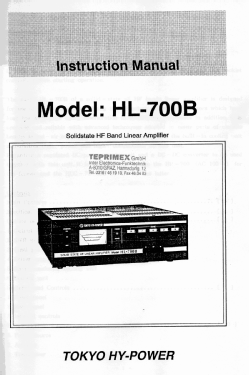 Solid State HF Band Linear Amplifier HL-700B; Tokyo Hy-Power Co., (ID = 3017247) Amateur-D