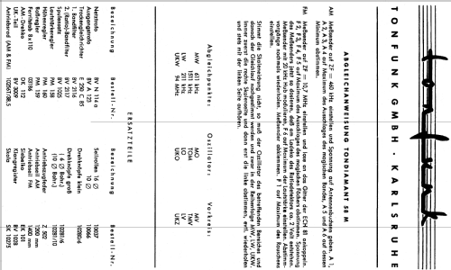 Tondiamant 58M ; Tonfunk GmbH; (ID = 406712) Radio