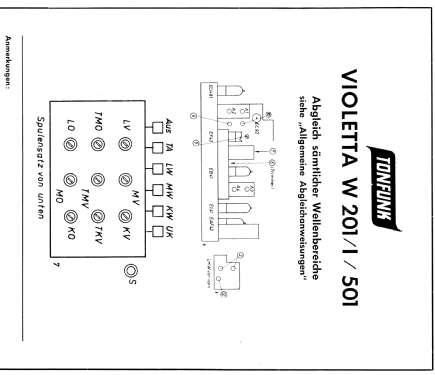 Violetta W501 Ch= W201 [goldfarbige Skala]; Tonfunk GmbH; (ID = 1527726) Radio