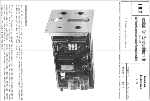 10 Watt Leistungsverstärker V81; Tonographie (ID = 1254701) Ampl/Mixer