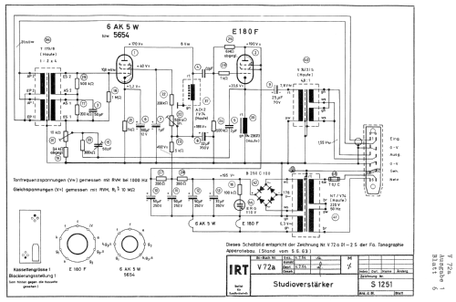 Studioverstärker V72a; Tonographie (ID = 1193771) Verst/Mix