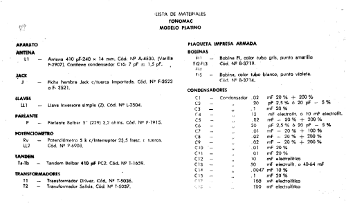 Platino A-5868; Tonomac SAIC, Buenos (ID = 583122) Radio