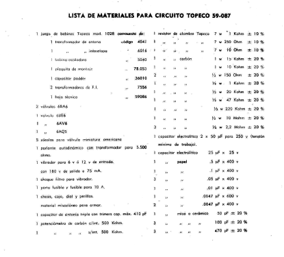 59-087; Topeco S.R.L.; (ID = 2626988) Autoradio