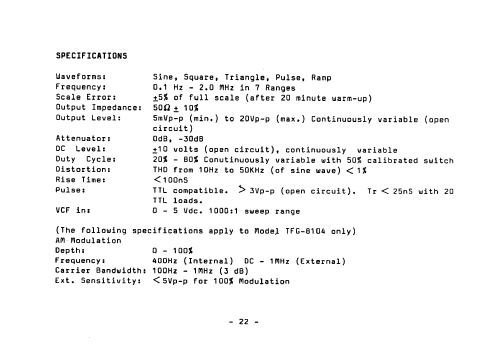 Function Generator TFG-8101; Topward Electric (ID = 2531788) Equipment