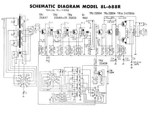 8 Transistor 8L-688R; Toshiba Corporation; (ID = 1486735) Radio