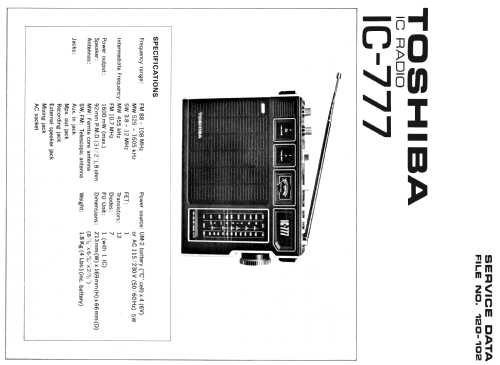 IC-777; Toshiba Corporation; (ID = 1869537) Radio