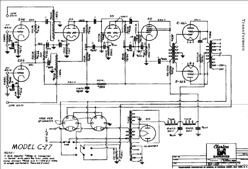 Clarion Amplifier C-27; Clarion, Transformer (ID = 735668) Verst/Mix