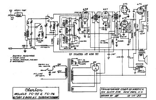 Clarion TC-75 ; Clarion, Transformer (ID = 736742) Radio
