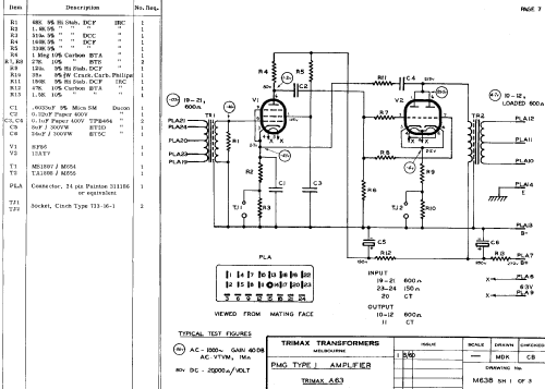 Amplifier PMG Type 1 A63; Trimax Transformers (ID = 2014289) Ampl/Mixer