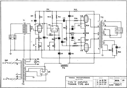 Amplifier A54 ; Trimax Transformers (ID = 2011112) Ampl/Mixer