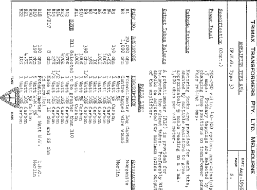 Amplifier A54 ; Trimax Transformers (ID = 2011114) Ampl/Mixer
