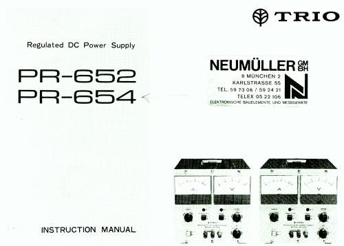 Voltage Regulated DC Power Supply PR-654 Power-S Kenwood, Trio-  |Radiomuseum.org