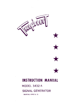 Signal Generator 3432-A; Triplett Electrical (ID = 2956311) Ausrüstung