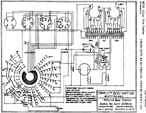 Tube Tester 1210-A; Triplett Electrical (ID = 719377) Equipment