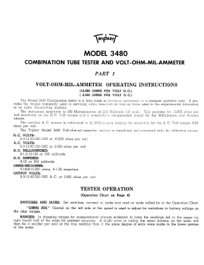 Tube Tester with Volt-Ohm-Milliammeter 3480; Triplett Electrical (ID = 2956673) Equipment