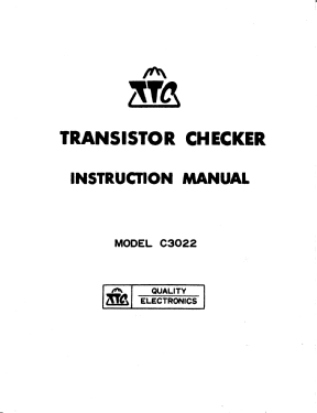 Transistor-Tester C-3022; TTC Quality (ID = 3083293) Equipment