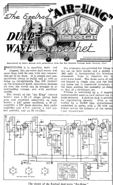 Exelrad Air King Dual-Wave Superhet; Turnbull & Jones Ltd (ID = 2982530) Kit