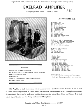 Exelrad Amplifier Kit 8.5 Watt A85; Turnbull & Jones Ltd (ID = 2987380) Kit