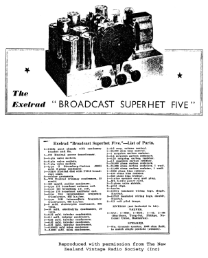 Exelrad Broadcast Superhet Five 5GX1; Turnbull & Jones Ltd (ID = 2987843) Kit