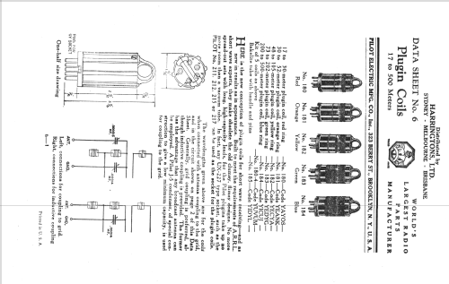 Pilot Wasp Short Wave Plug-In Kit Cat No. 180-4; Twin Coupler Company (ID = 2514753) Radio part