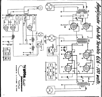 Amplificador 6L6-100W; UCOA; Buenos Aires (ID = 397367) Ampl/Mixer