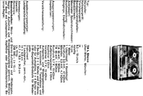 724L Stereo; Uher Werke; München (ID = 160913) Reg-Riprod